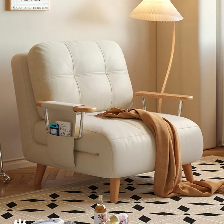 Sofa Beige Black Brown Ash wood Stuffing cotton Solid wood Synthetic leather fmgj-6330