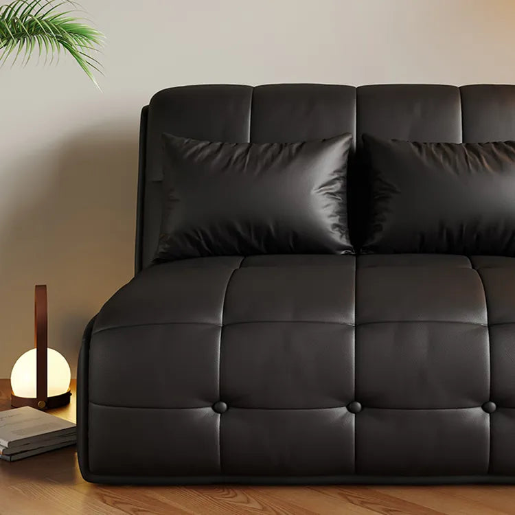 Sofa Khaki Beige Black Light gray Dark gray Brown Synthetic leather Solid wood Stuffing cotton fmm-6358