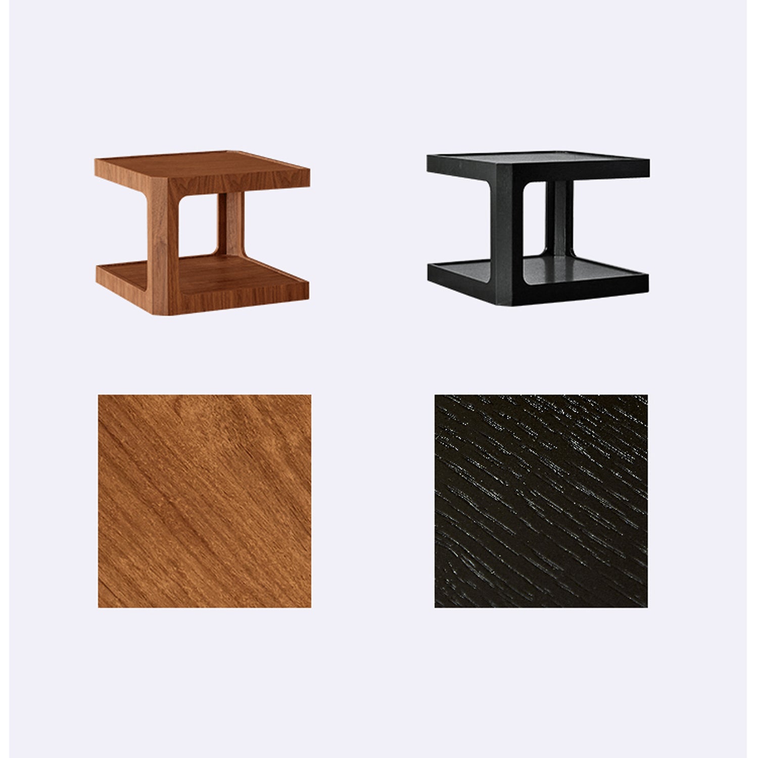 Elegant Light Brown and Black Cherry Wood Tea Table – Sturdy Plywood Design fmy-690
