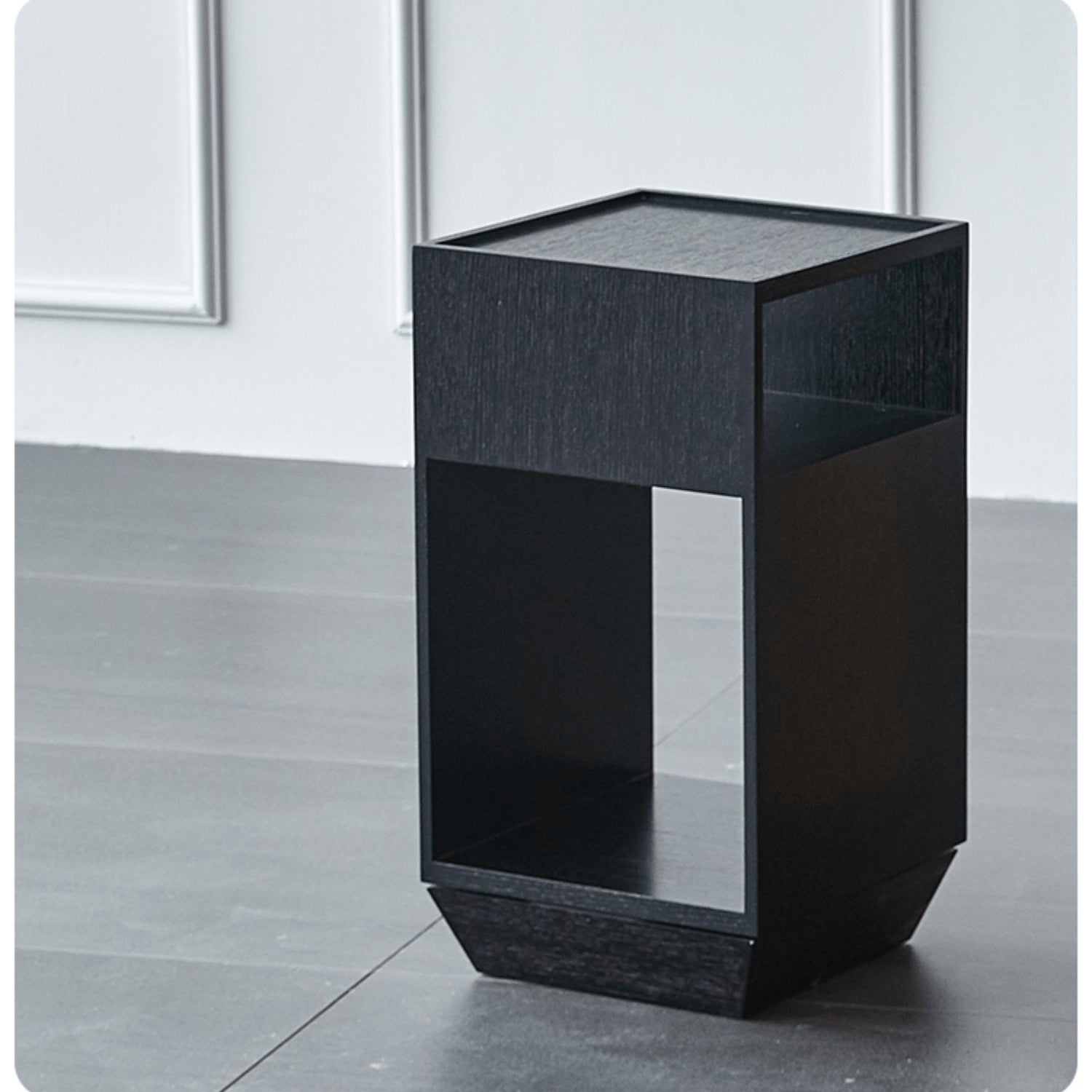 Elegant Light Brown & Black Laminated Wood Tea Table - Stylish & Modern Design fmy-695