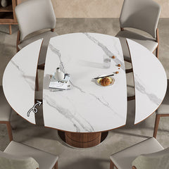 Elegant Natural Sintered Stone Table with Modern Ash Wood & Stainless Steel Accents fnl-271