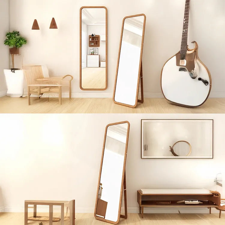 Mirror Natural Brown Glass Pine fnls-6518