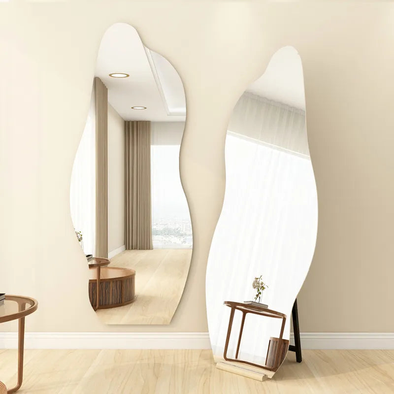 Mirror Silver Glass Solid wood fnls-6520