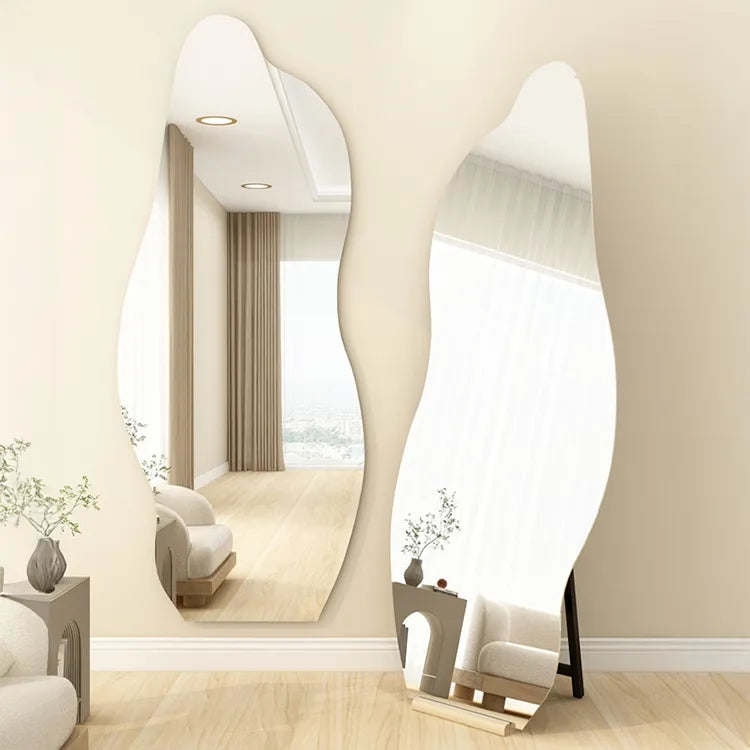 Mirror Silver Glass Solid wood fnls-6520