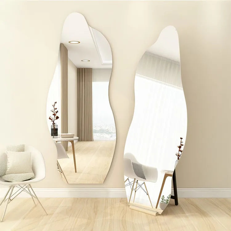 Mirror Silver Glass Solid wood fnls-6520