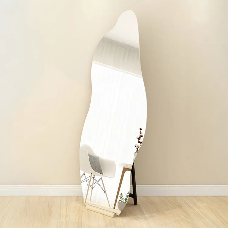 Mirror Silver Glass Solid wood fnls-6520