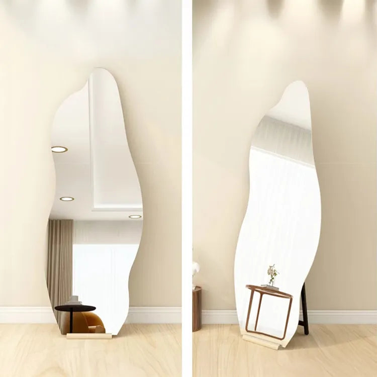 Mirror Silver Glass Solid wood fnls-6520