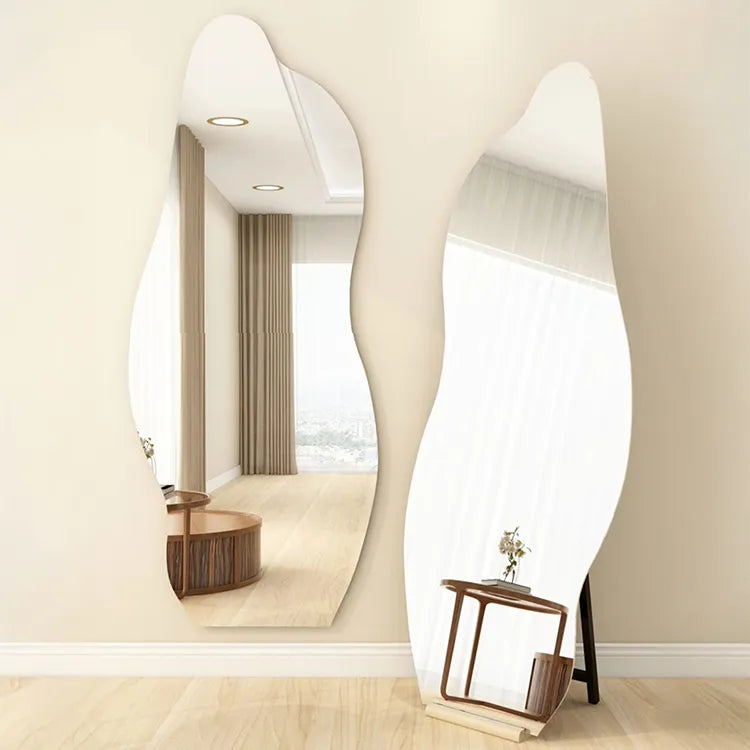 Mirror Silver Glass Solid wood fnls-6520