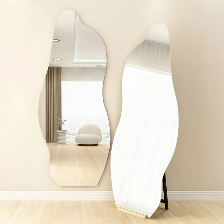 Mirror Silver Glass Solid wood fnls-6520