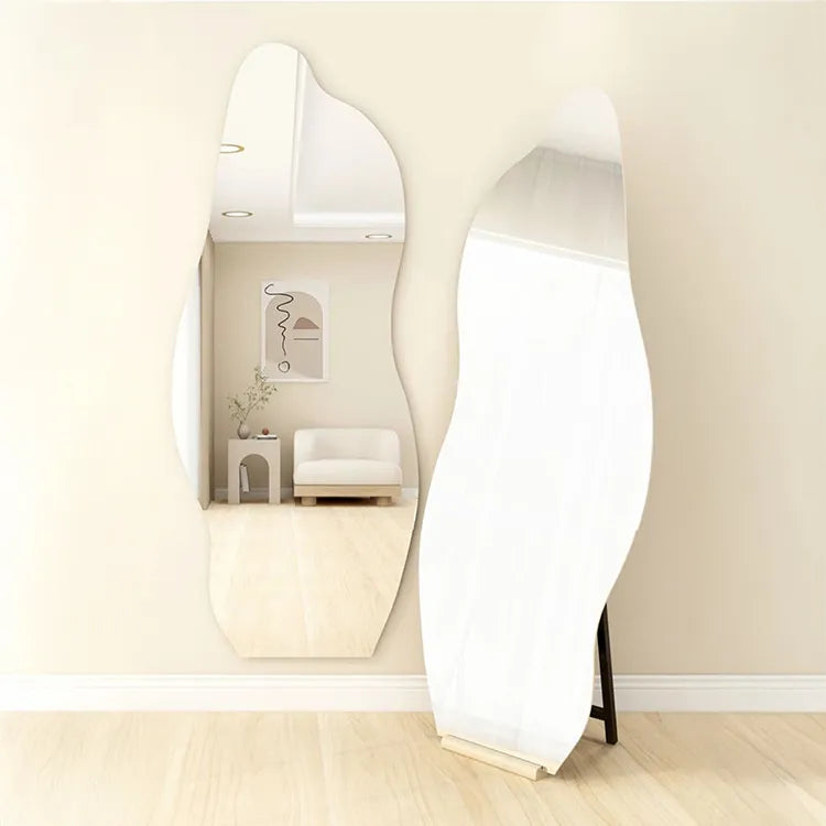 Mirror Silver Glass Solid wood fnls-6520