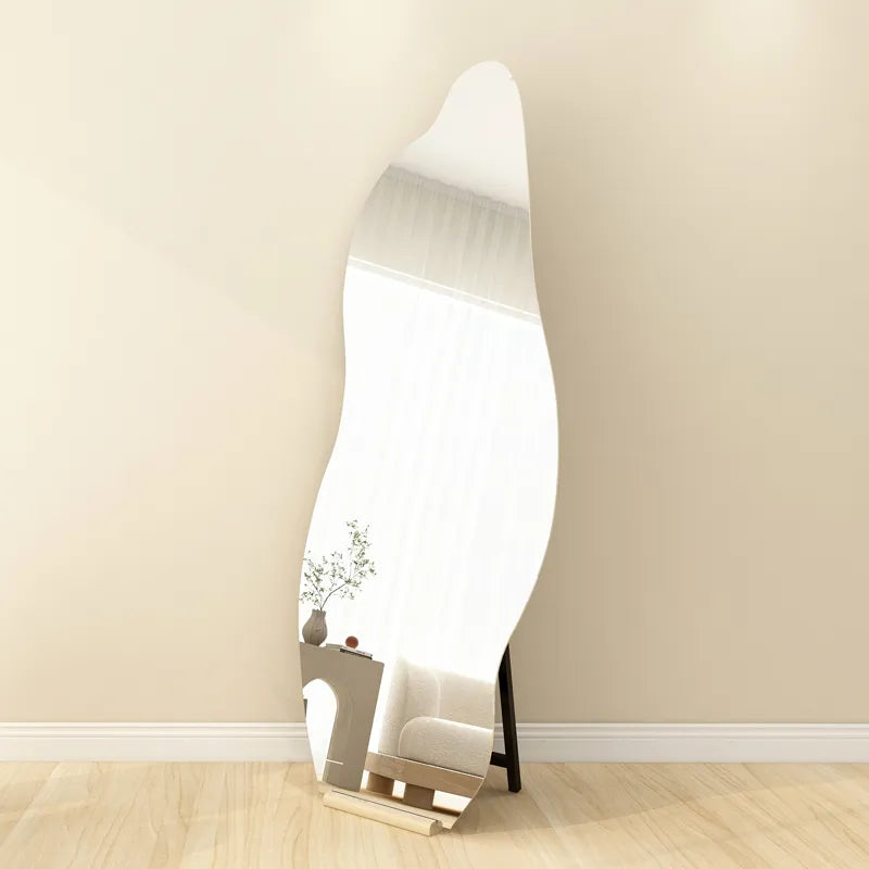Mirror Silver Glass Solid wood fnls-6520