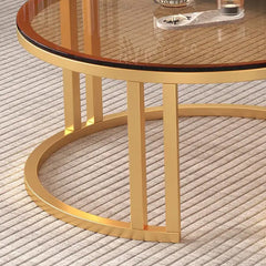 Stylish Sintered Stone & Metal Tea Table - White, Black, Gray & Brown Finishes frg-495