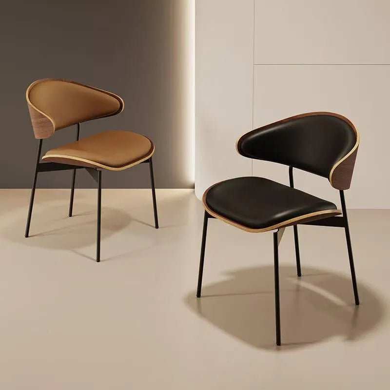 Chair Brown/Black Brown/Beige Synthetic leather Multi-layer board fsd-6368