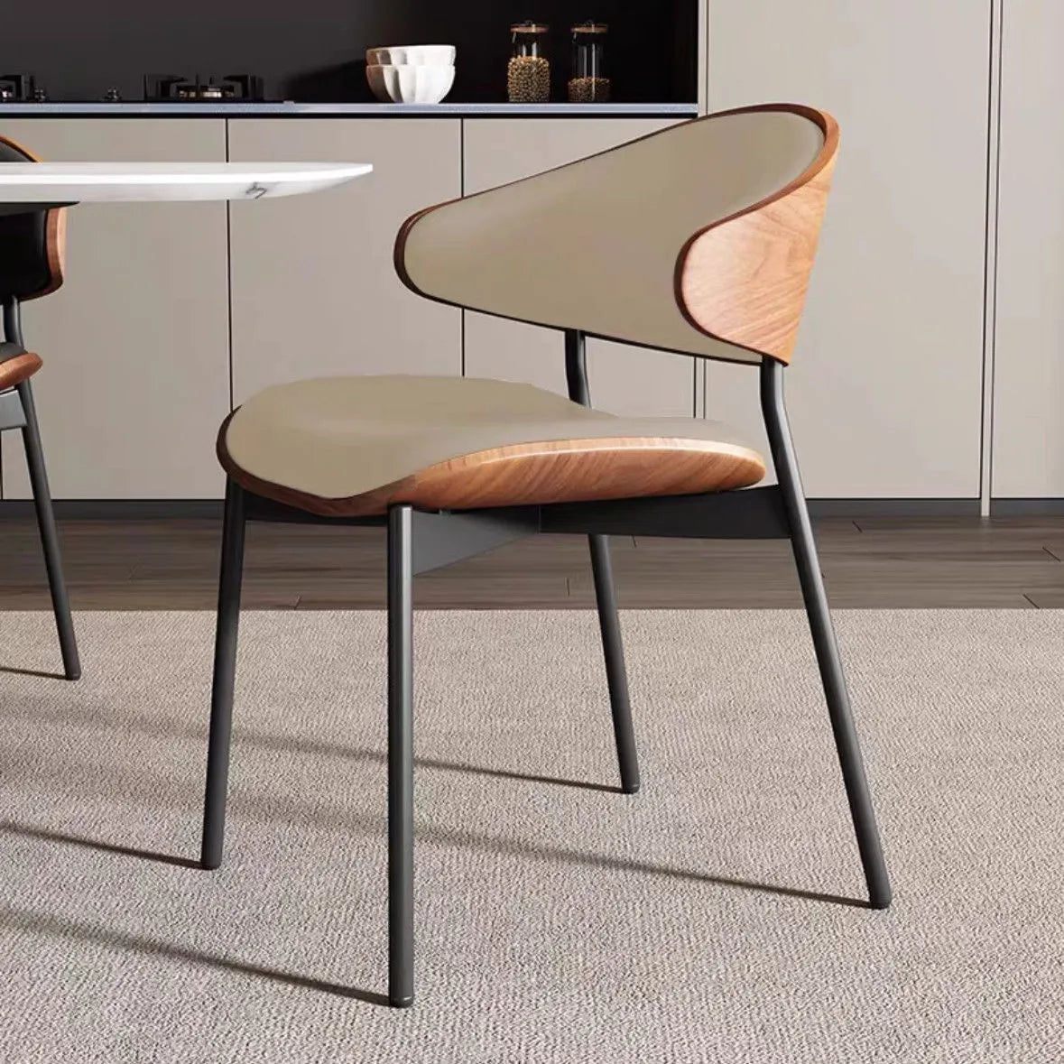 Chair Brown/Black Brown/Beige Synthetic leather Multi-layer board fsd-6368