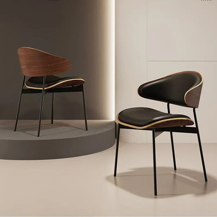 Chair Brown/Black Brown/Beige Synthetic leather Multi-layer board fsd-6368