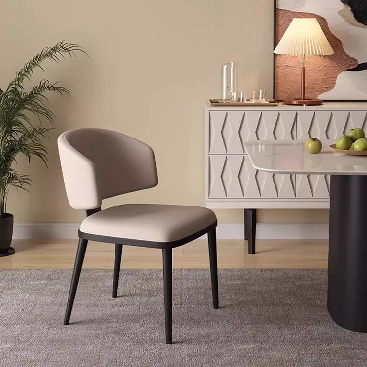 Chair Black White Synthetic leather fsd-6369
