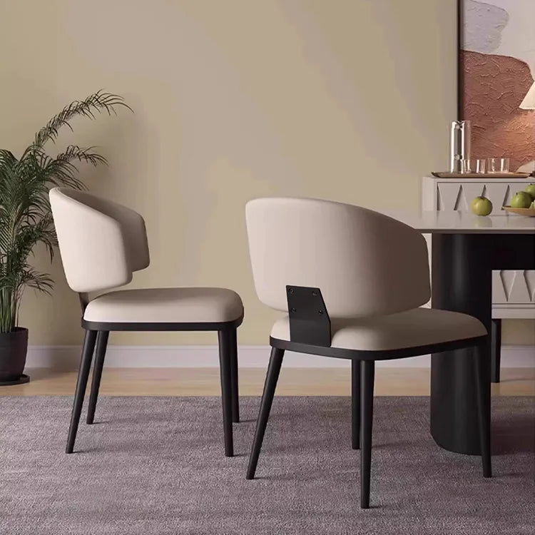 Chair Black White Synthetic leather fsd-6369