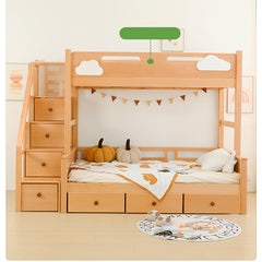Premium Wooden Bed Frame: Beech, Cedar, Pine & Rubber Wood Options fslmz-1088