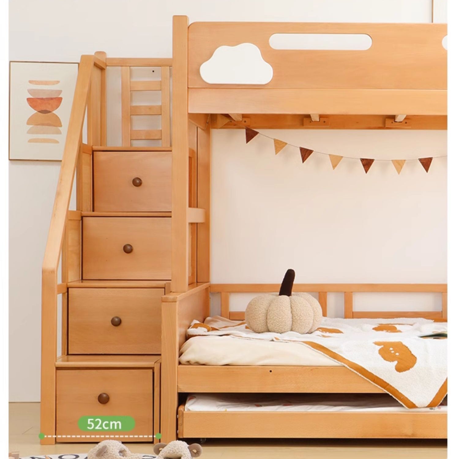 Premium Wooden Bed Frame: Beech, Cedar, Pine & Rubber Wood Options fslmz-1088