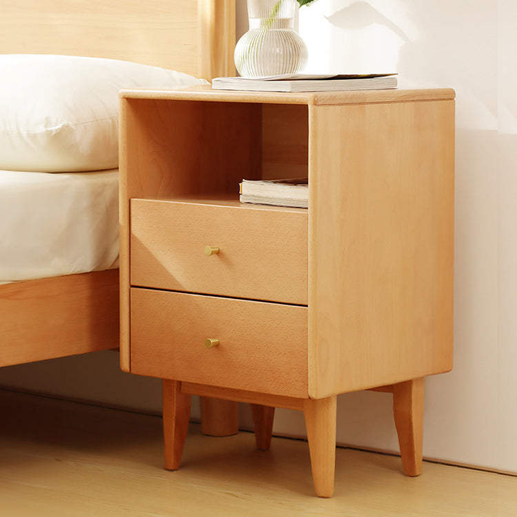 Stylish Natural Beech Wood Bedside Cupboard for Modern Bedrooms fslmz-1094