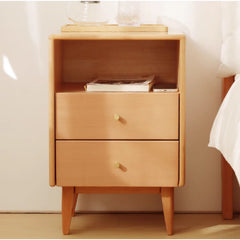 Stylish Natural Beech Wood Bedside Cupboard for Modern Bedrooms fslmz-1094