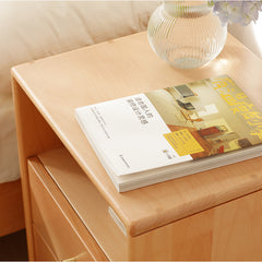 Stylish Natural Beech Wood Bedside Cupboard for Modern Bedrooms fslmz-1094