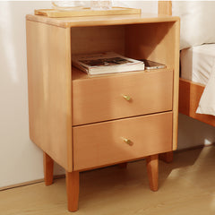 Stylish Natural Beech Wood Bedside Cupboard for Modern Bedrooms fslmz-1094