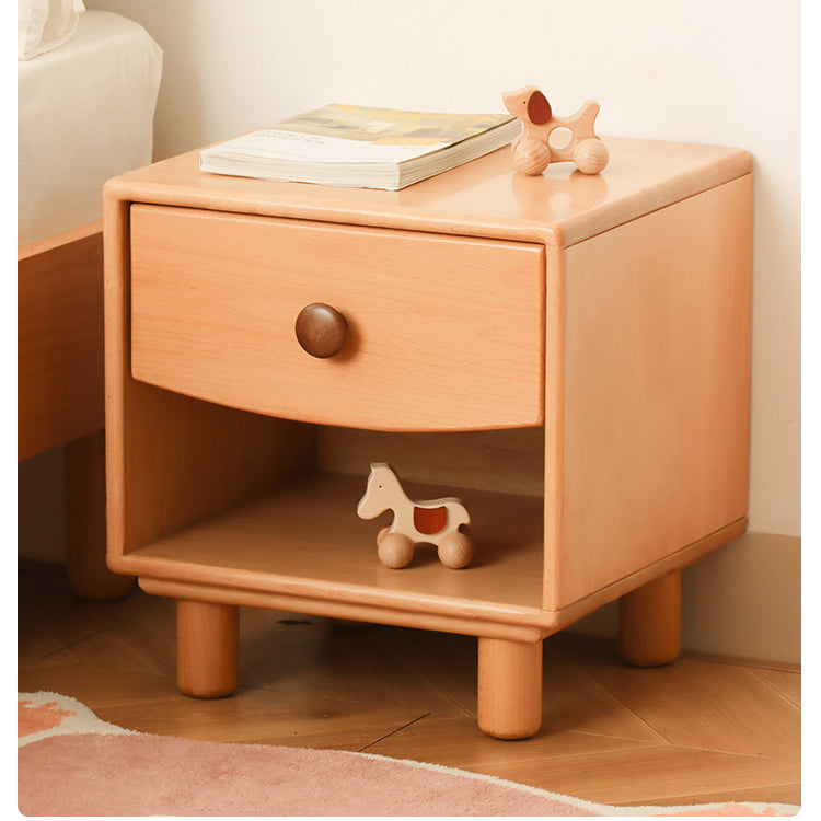 Elegant Natural Beech and Rubber Wood Bedside Cupboard – Stylish Storage Solution fslmz-1095
