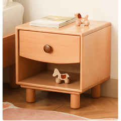 Elegant Natural Beech and Rubber Wood Bedside Cupboard – Stylish Storage Solution fslmz-1095