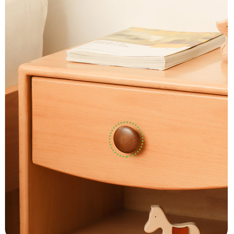 Elegant Natural Beech and Rubber Wood Bedside Cupboard – Stylish Storage Solution fslmz-1095