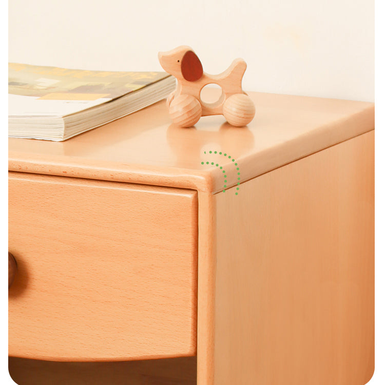 Elegant Natural Beech and Rubber Wood Bedside Cupboard – Stylish Storage Solution fslmz-1095