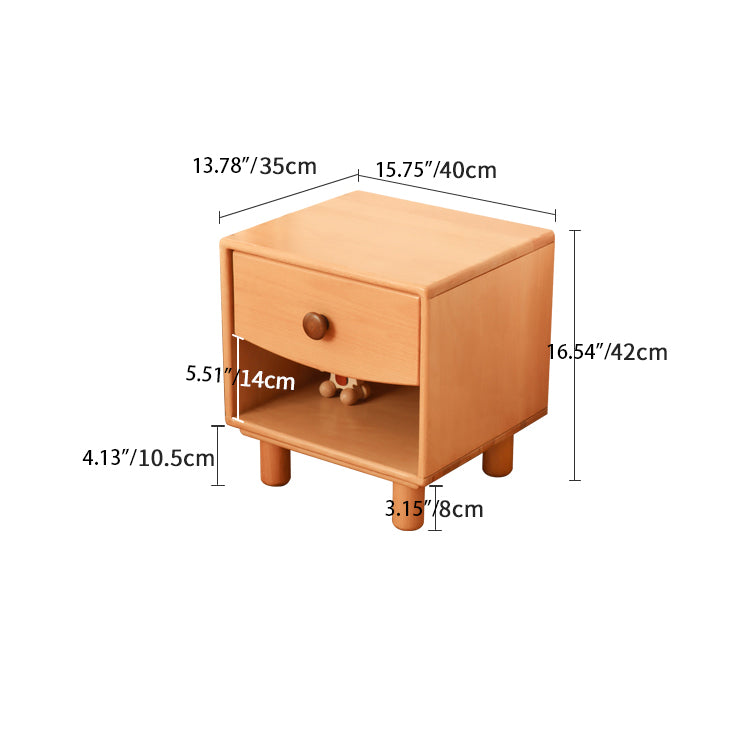 Elegant Natural Beech and Rubber Wood Bedside Cupboard – Stylish Storage Solution fslmz-1095