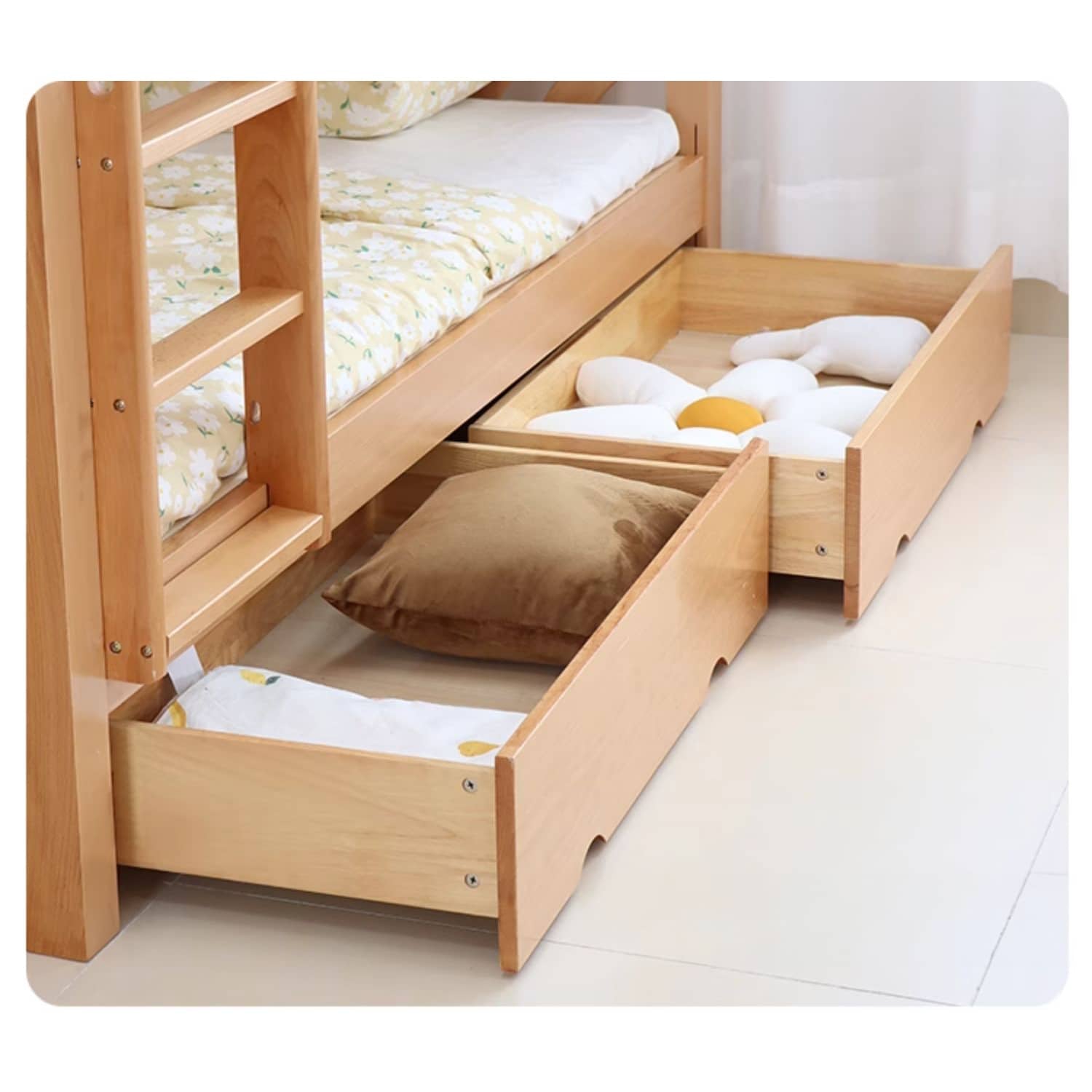 Elegant Bed Frame in Premium Beech, Pine, and Rubber Wood for Modern Bedrooms fslmz-1103