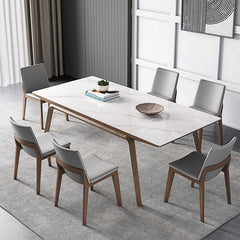Discover the Elegance of Sintered Stone Table with Ash Wood Finish fsm-311
