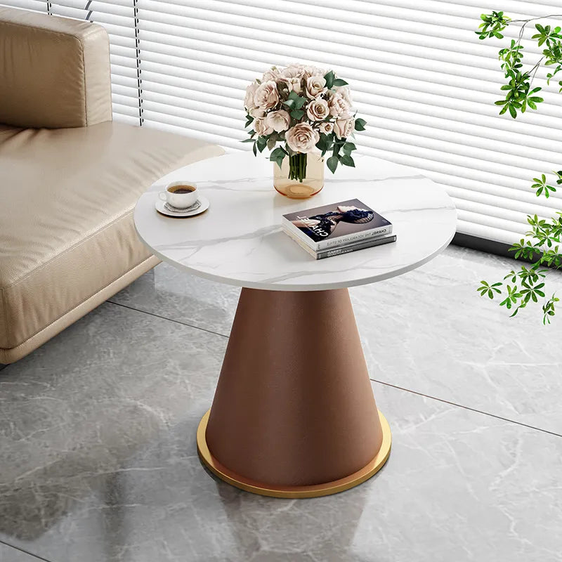 Coffee table Orange Gray Black Dark brown White Sintered Stone Synthetic leather fsmk-6346