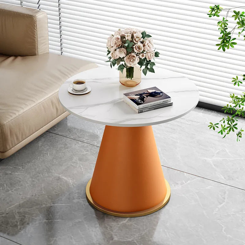 Coffee table Orange Gray Black Dark brown White Sintered Stone Synthetic leather fsmk-6346