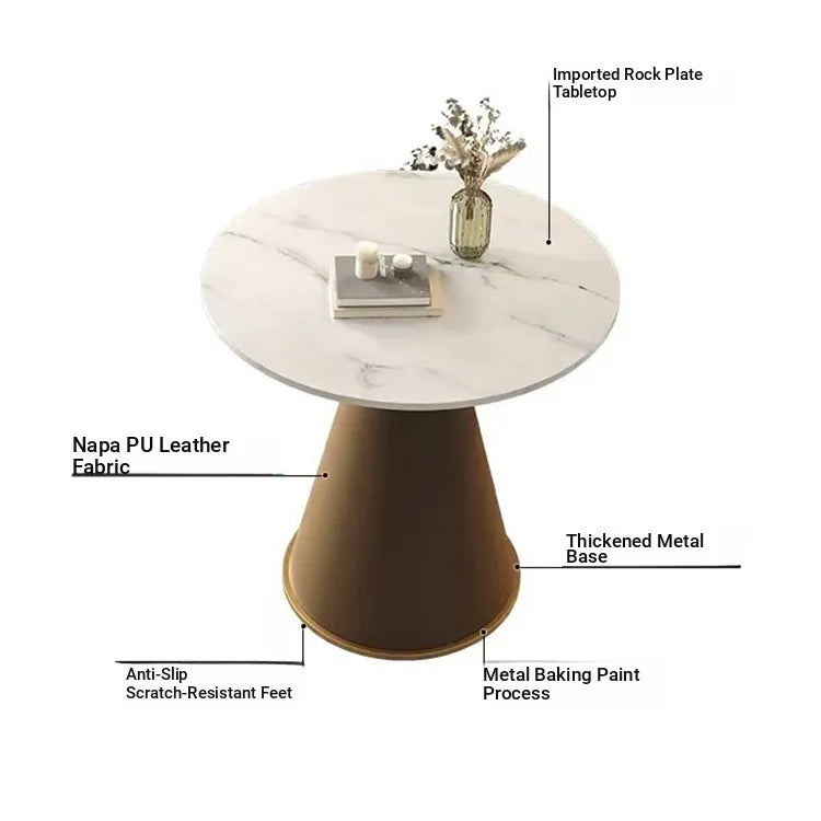 Coffee table Orange Gray Black Dark brown White Sintered Stone Synthetic leather fsmk-6346