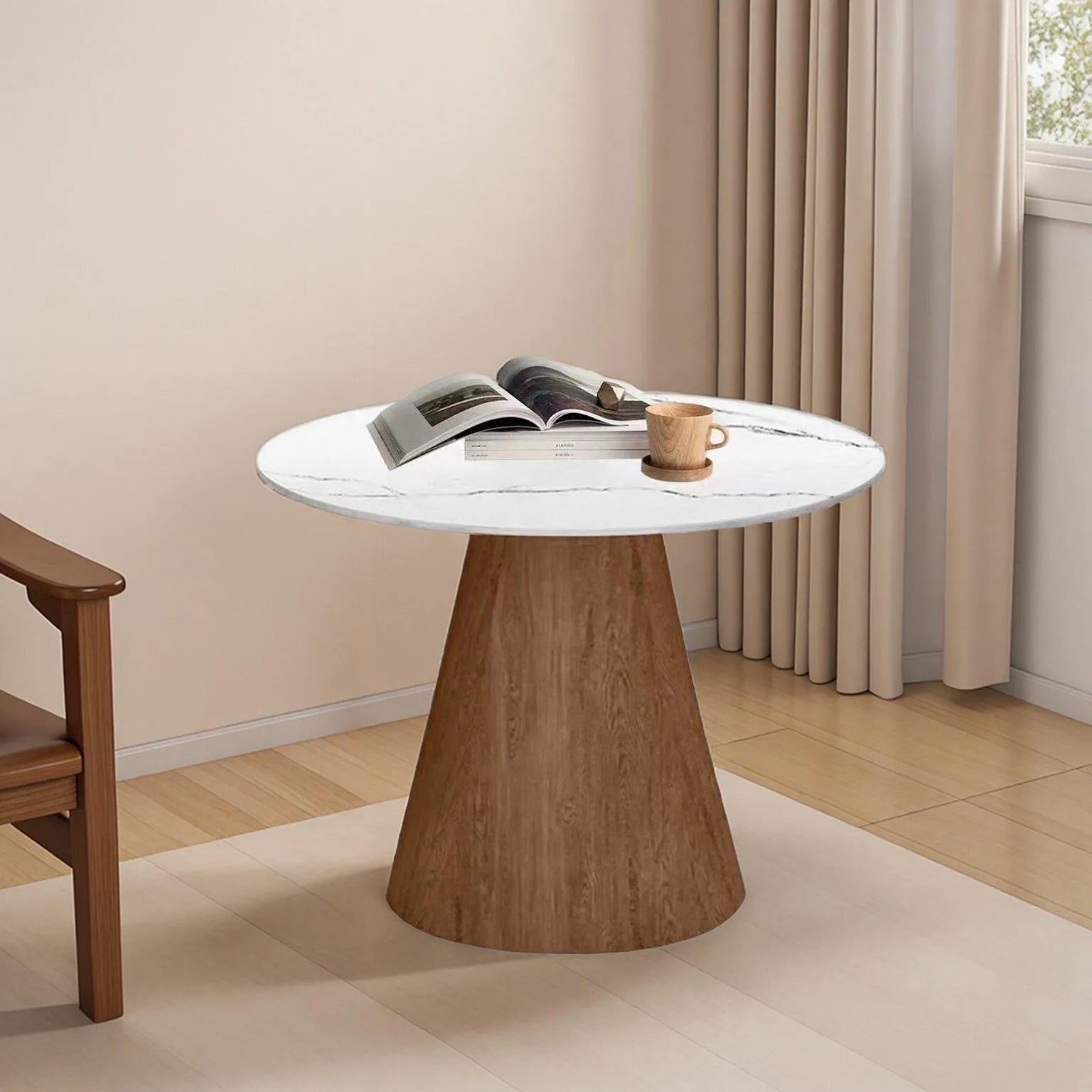 Coffee table Brown COLOR1 HDF Synthetic leather Solid wood Sintered Stone fsmk-6348