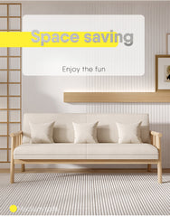 Scratch-Resistant Fabric Sofa with Black, Brown, Green, White Wood Finish fsmy-408