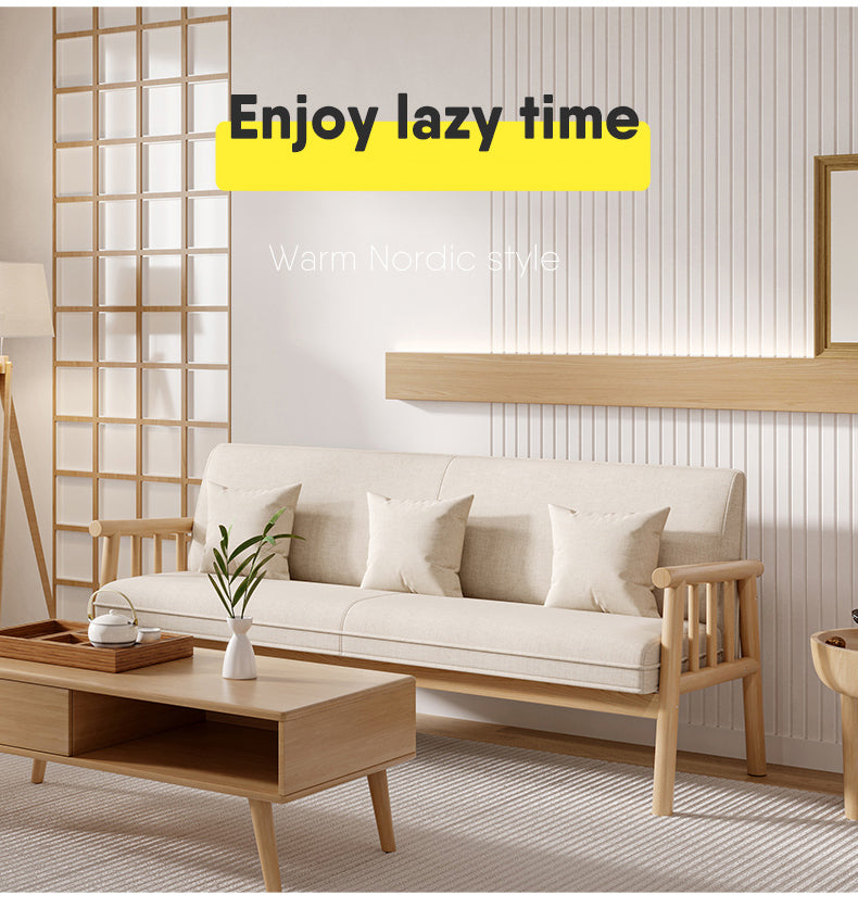 Scratch-Resistant Fabric Sofa with Black, Brown, Green, White Wood Finish fsmy-408