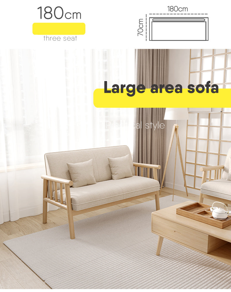 Scratch-Resistant Fabric Sofa with Black, Brown, Green, White Wood Finish fsmy-408