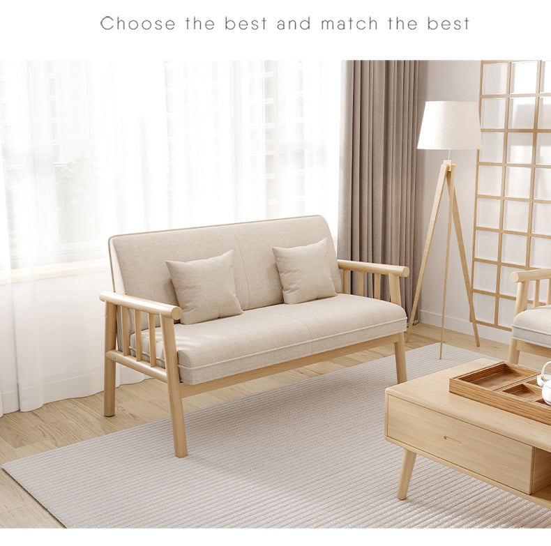 Scratch-Resistant Fabric Sofa with Black, Brown, Green, White Wood Finish fsmy-408