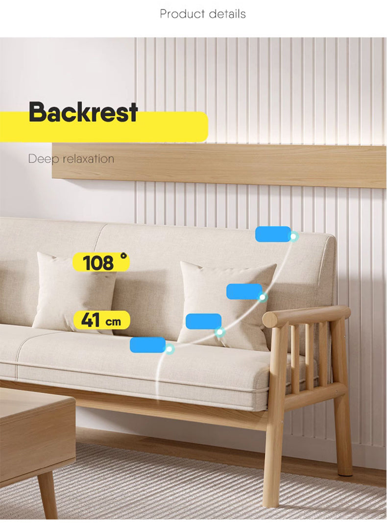Scratch-Resistant Fabric Sofa with Black, Brown, Green, White Wood Finish fsmy-408