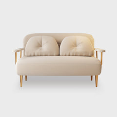 Stylish Faux Leather Sofa in Beige, Khaki, Orange, and Fog Blue - Perfect for Modern Living Rooms fsq-1413
