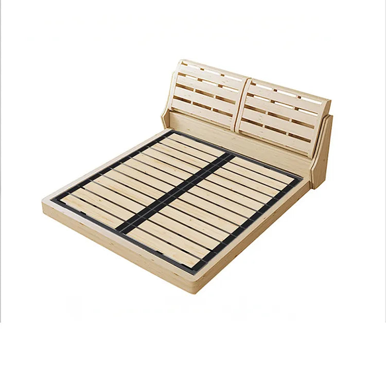 Bed Khaki Beige Light gray Dark gray Cowhide Leather Pine Solid wood Multi-layer board Synthetic leather fxbl-6384