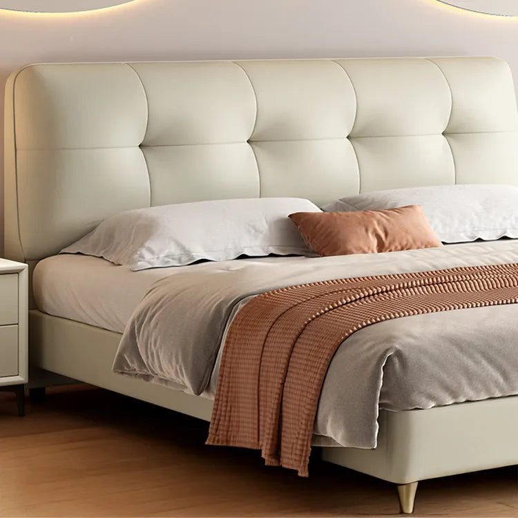 Bed Khaki Beige Gray Black Synthetic leather Pine Solid wood Multi-layer board fxbl-6385
