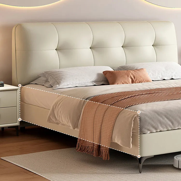 Bed Khaki Beige Gray Black Synthetic leather Pine Solid wood Multi-layer board fxbl-6385