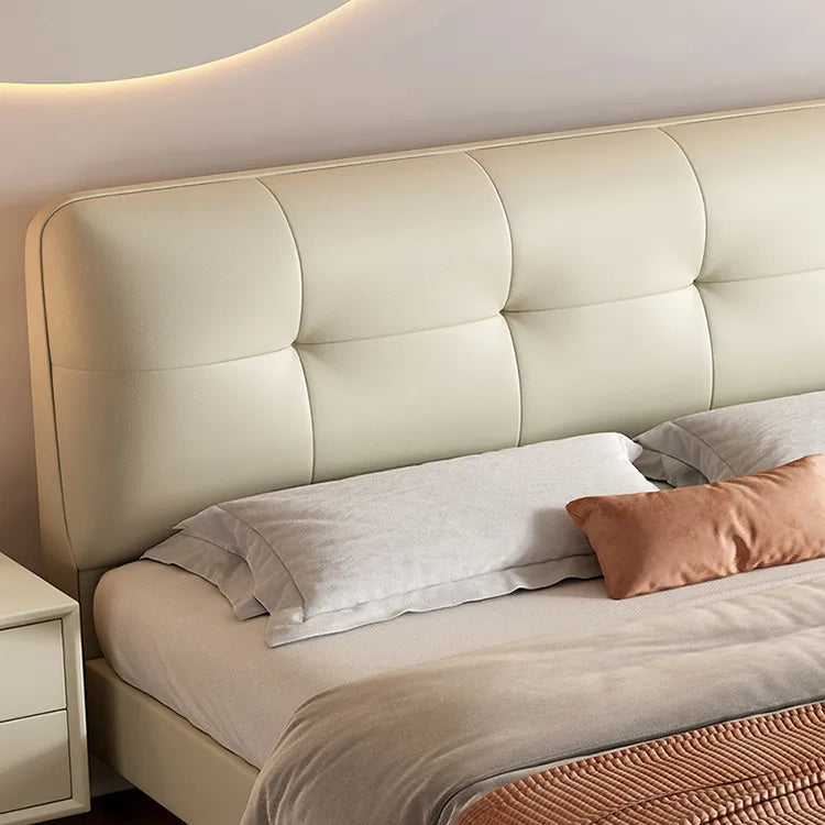 Bed Khaki Beige Gray Black Synthetic leather Pine Solid wood Multi-layer board fxbl-6385