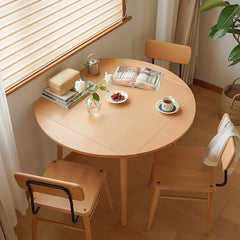 Elegant Natural Beech Wood and Metal Dining Table - Stylish and Durable fxgmz-602