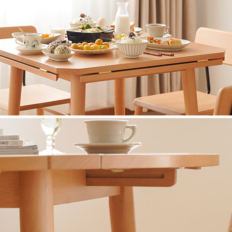 Elegant Natural Beech Wood and Metal Dining Table - Stylish and Durable fxgmz-602